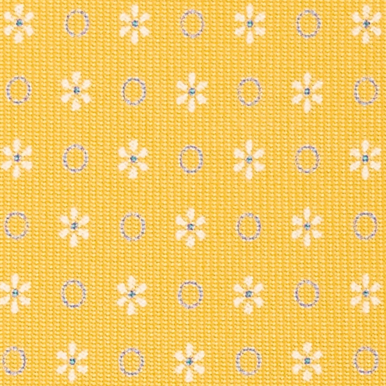 Yellow Sartorial Classic Silk Tie - Small Flower Pattern>E.Marinella Clearance