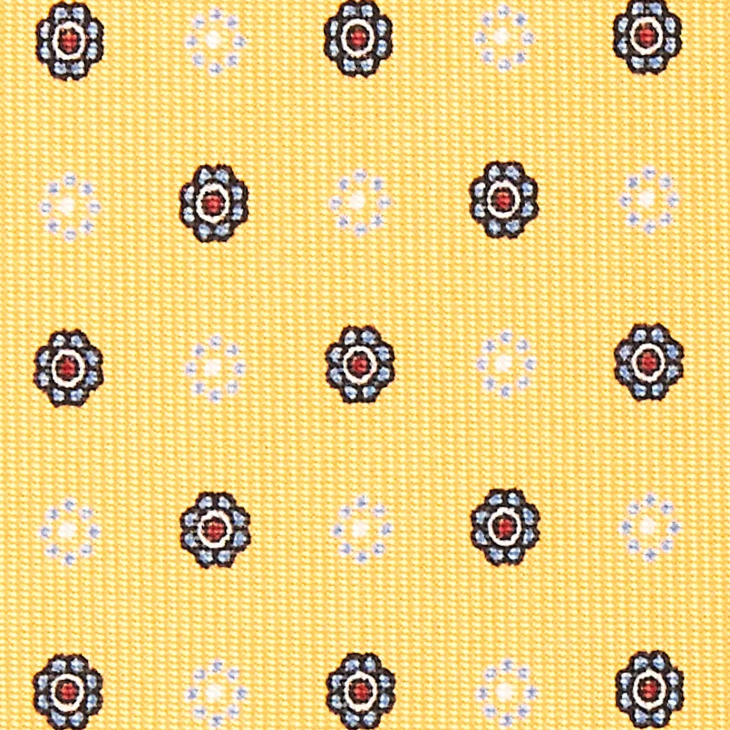 Yellow Sartorial Classic Silk Tie - Small Flower Pattern>E.Marinella Outlet