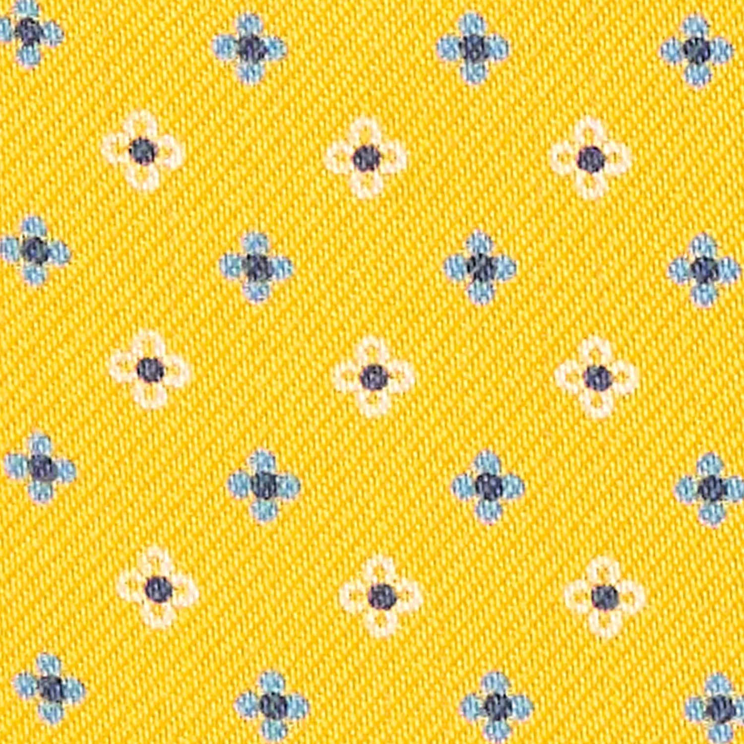 Yellow Silk Ascot Tie - Small Flower Designs>E.Marinella Online