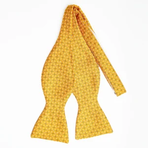 Yellow Silk Bowtie To Self-Tie - Small Flower Pattern>E.Marinella Fashion