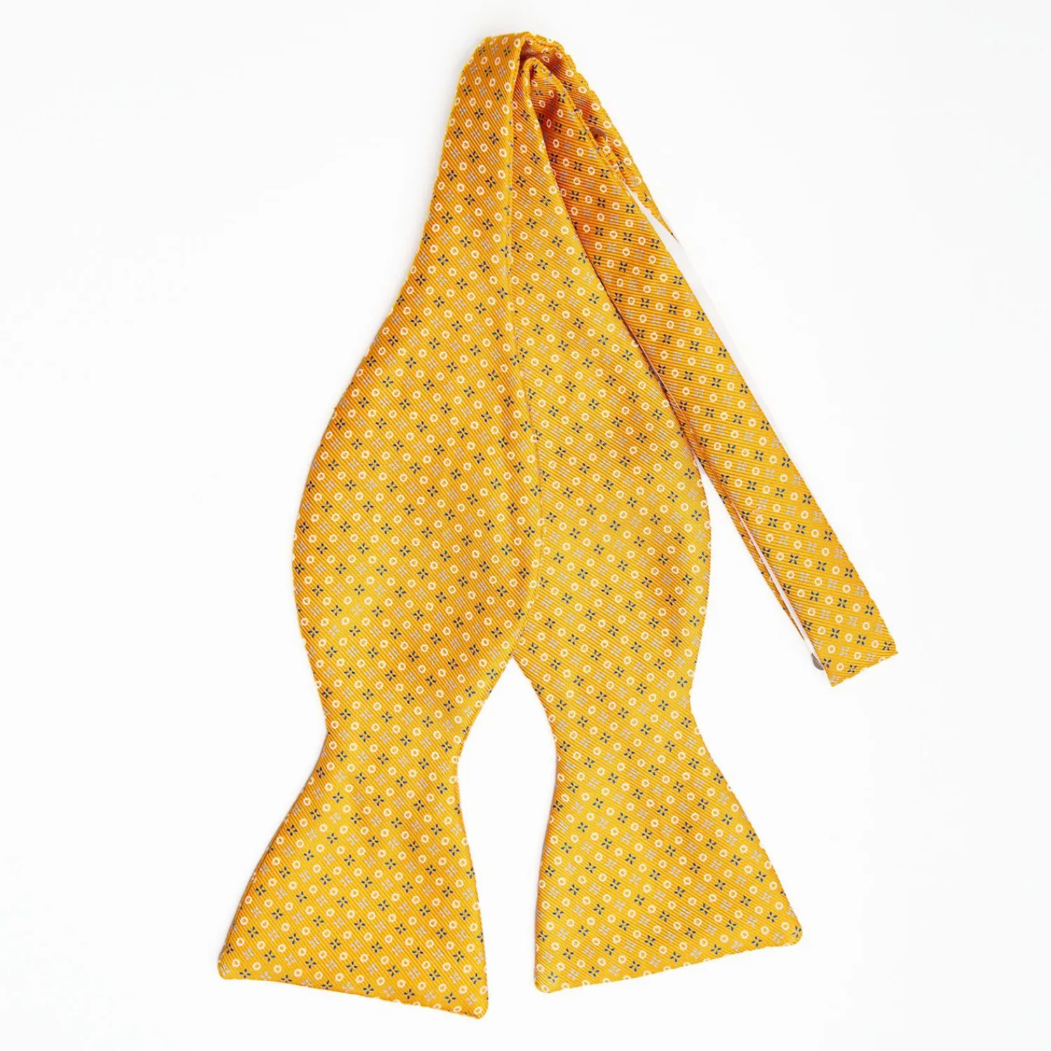 Yellow Silk Bowtie To Self-Tie - Small Flower Pattern>E.Marinella Fashion