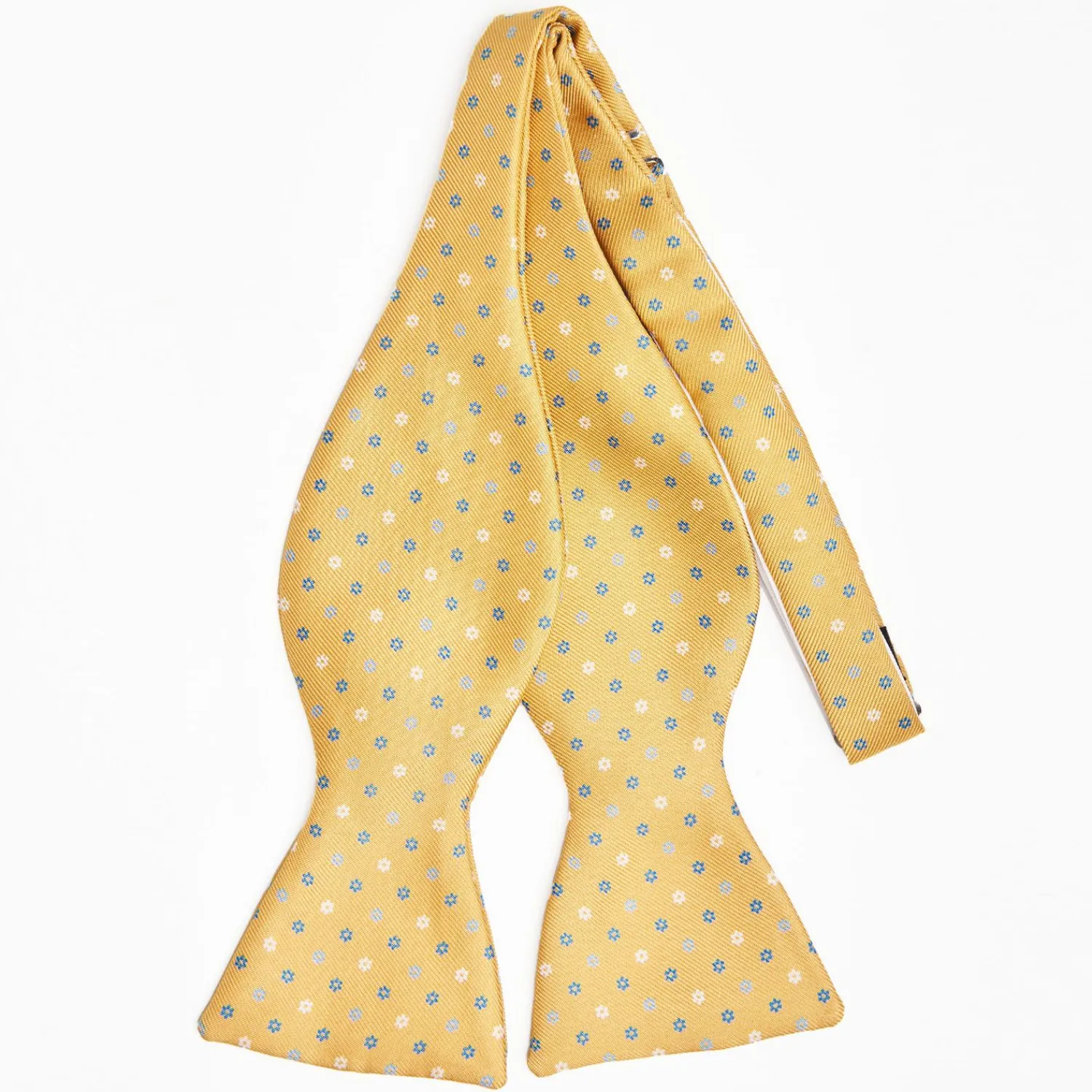 Yellow Silk Bowtie To Self-Tie - Small Flower Pattern>E.Marinella Best