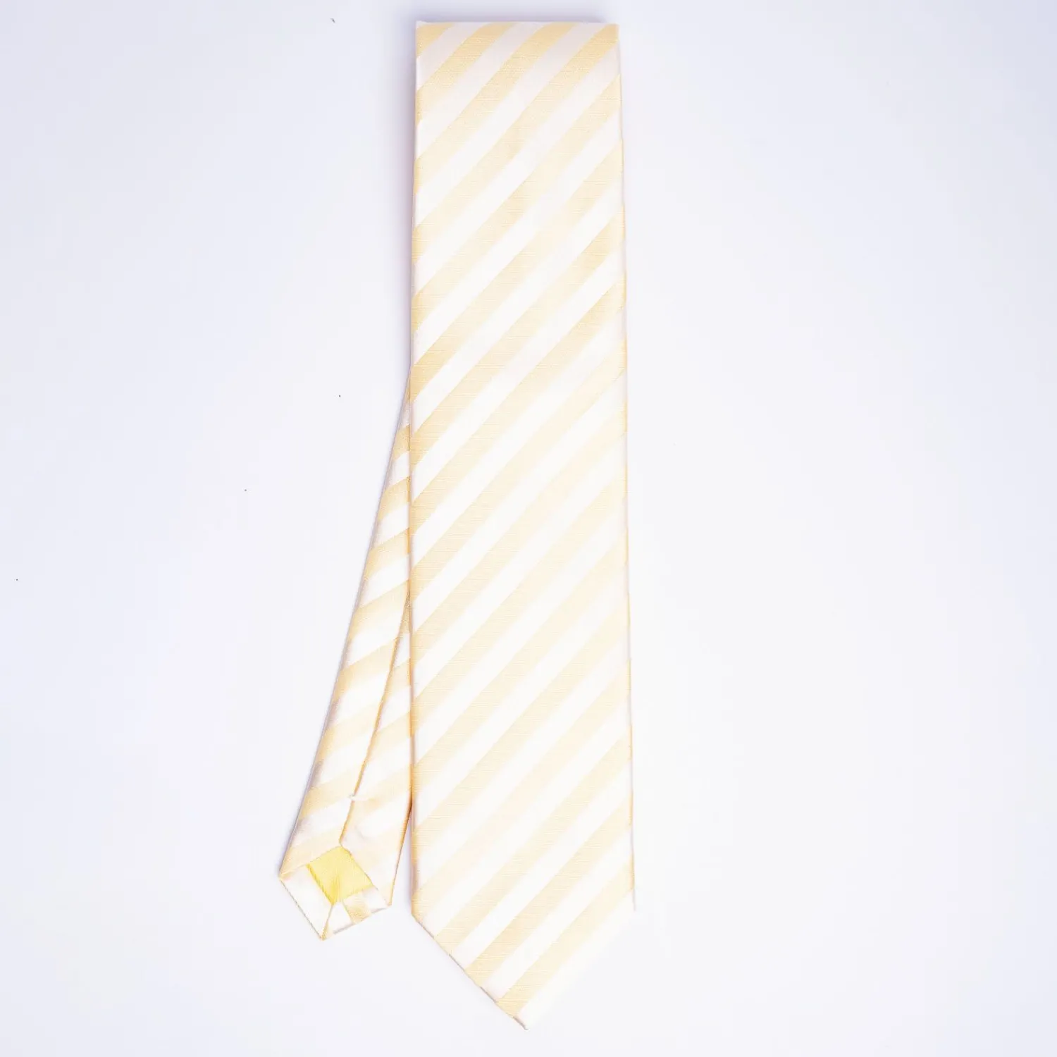 Yellow Striped Satin Silk Ceremony Tie>E.Marinella Best