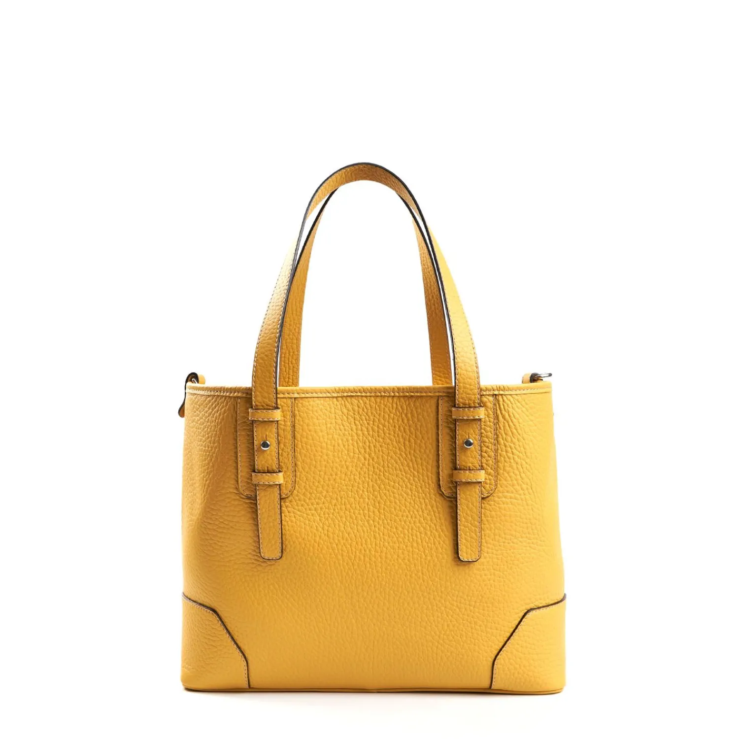 Yellow Textured Leather Midi Tote Bag>E.Marinella Outlet