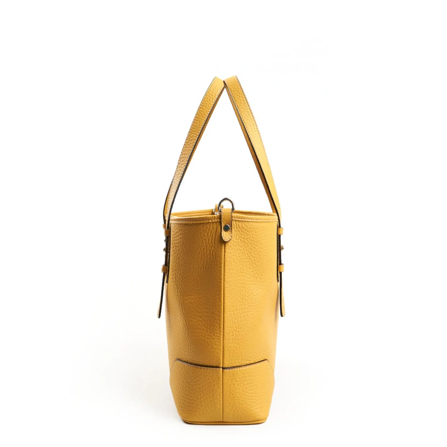Yellow Textured Leather Midi Tote Bag>E.Marinella Outlet